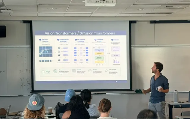 Eugenio giving a lecture on transformer and ocean foundation models